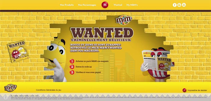 Jeu M&M's Wanted Trouvez les M&M's Rouge et Jaune