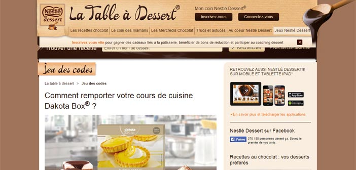 Grand Jeu des codes Nestlé Dessert