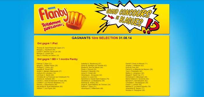 Grand Jeu Concours Blagues Flanby