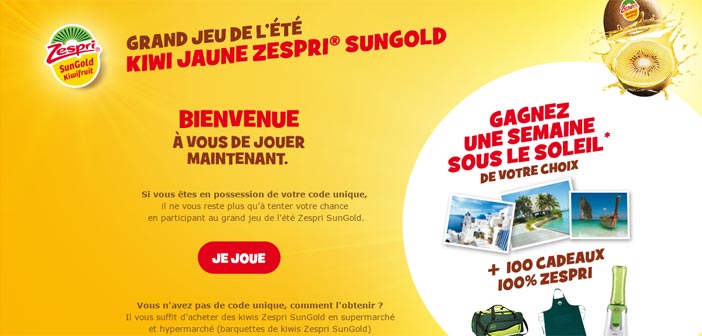 Grand Jeu Zespri Été SunGold