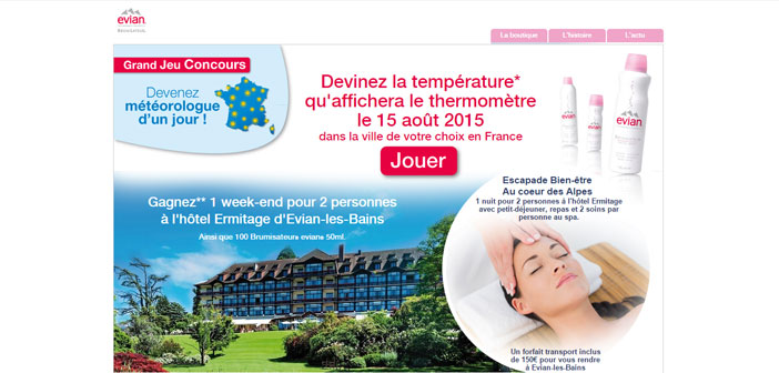 Grand Jeu Evian Brumisateur