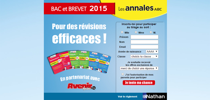 Jeu Concours Annales du Bac et du Brevet