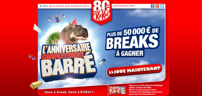 Jeu KitKat Anniversaire Complètement Barré