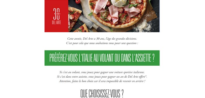 Jeu Concours 30 ans Del Arte