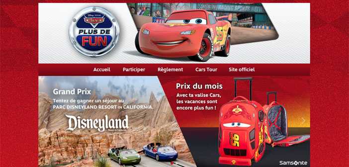 Jeu Concours Disney Plus de fun avec Cars