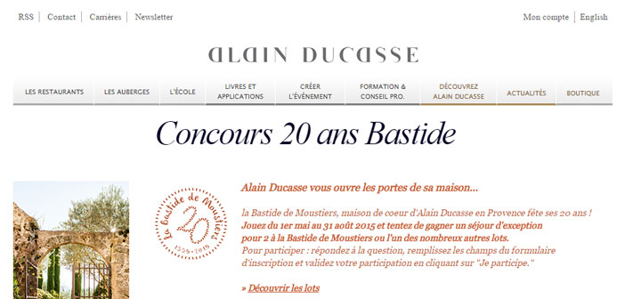 Concours 20 ans Bastide de Moustiers