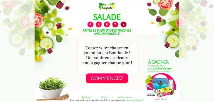 Jeu Bonduelle Salade Party