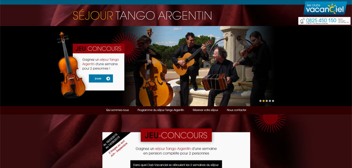Jeu Concours Vacanciel Tango