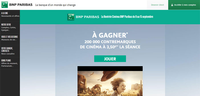 Jeu La Rentrée Cinéma BNP Paribas