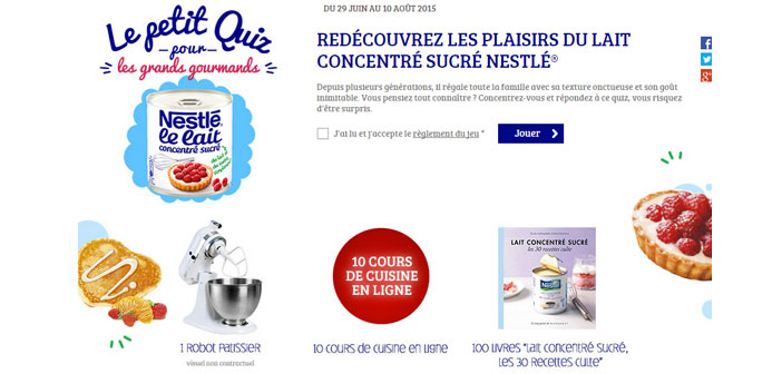 Jeu Lait Concentré Sucré Nestlé