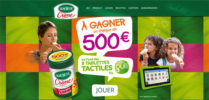 Jeu instants gagnants Société Crème