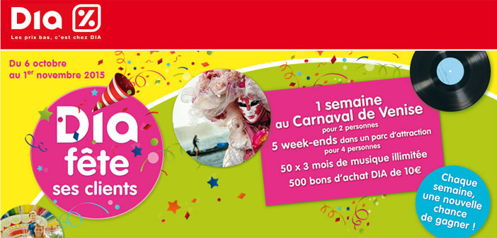 Grand Jeu Dia Fête ses Clients