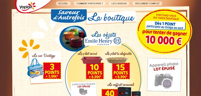 Jeu Yoplait La Boutique Saveur