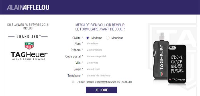 Grand Jeu Tag Heuer Afflelou