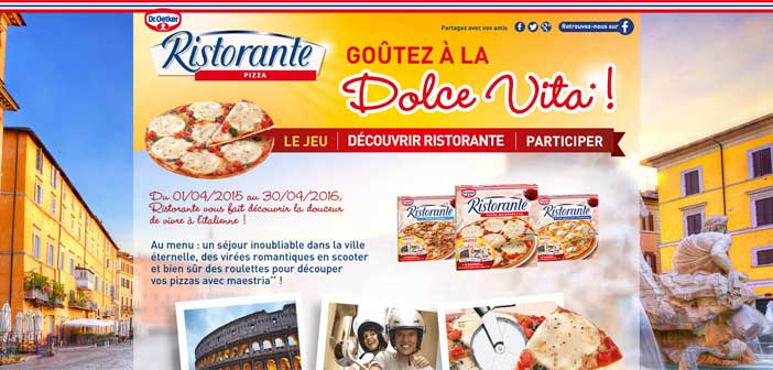 Jeu Dr Oetker Goûtez à la Dolce Vita