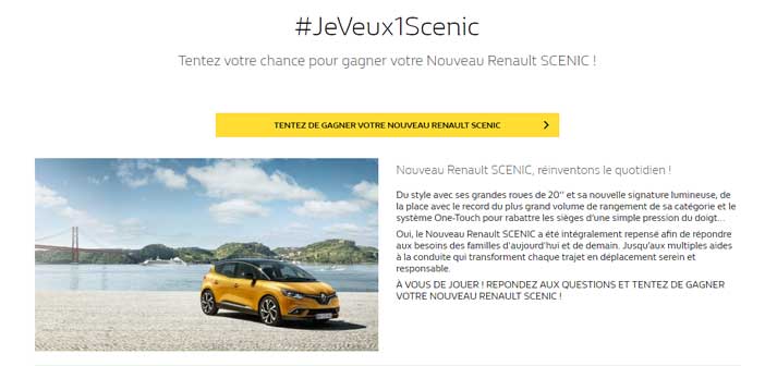 Grand Jeu Renault Scenic 2017