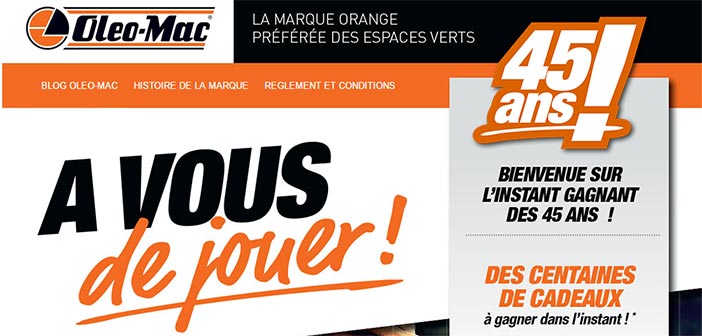 Jeu Anniversaire Oleo-Mac 45 ans