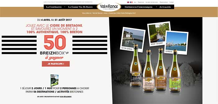www.valderance.com - Jeu Cidre Bretagne Val de Rance 2017