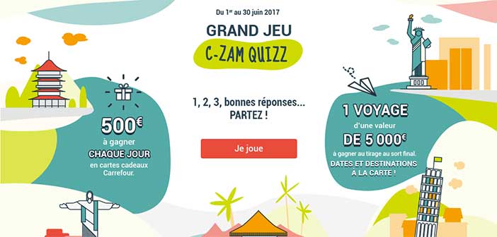 www.compteczam.fr/jeu - Jeu C-Zam Quizz Carrefour Banque