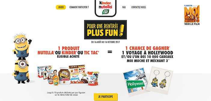 www.larentreenutellakinder.fr - Jeu La Rentrée Fun Kinder Nutella