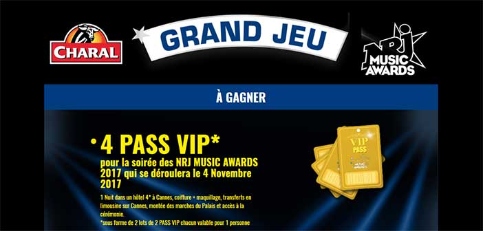 www.charal.fr/nrj-musicawards - Jeu Charal NRJ Music Awards