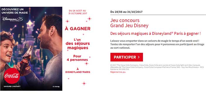 www.jeucocacola.fr/disney - Jeu Coca-Cola Disneyland Paris