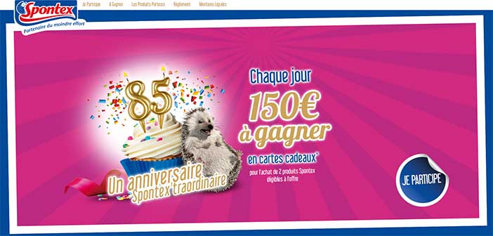 www.spontexanniversaire85ans.fr - Jeu Anniversaire Spontex 85 ans