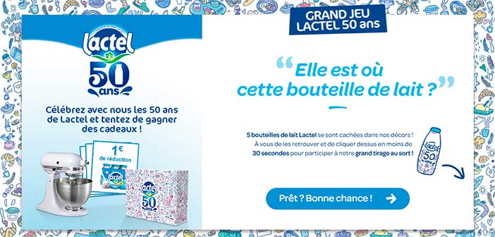 www.lactel.fr/grand-jeu-lactel-50ans - Jeu Anniversaire Lactel 50 ans