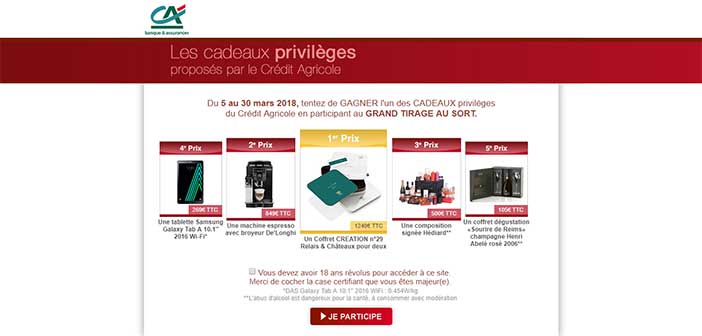 www.operationprivilege.com - Jeu Opération Privilège Crédit Agricole
