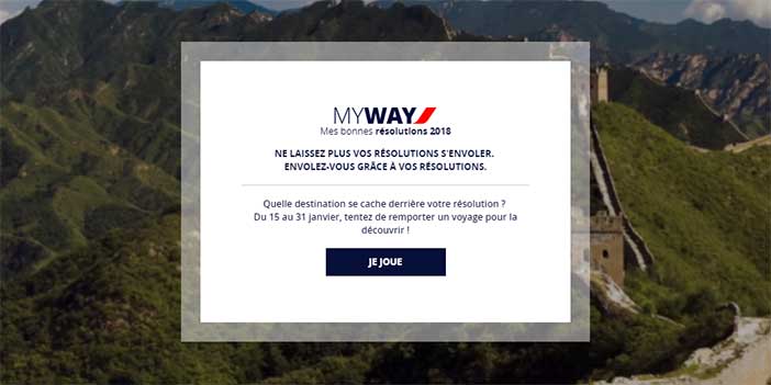 www.myway-by-airfrance.com - Jeu Air France Mes bonnes résolutions