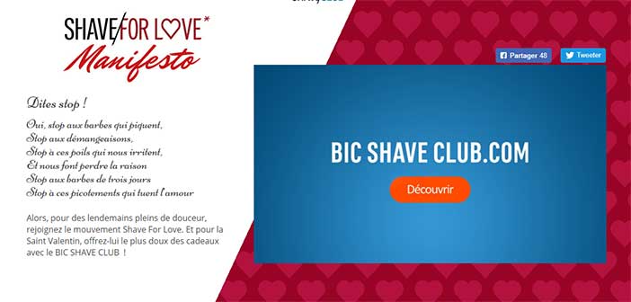 www.bicshaveclub.com - Jeu Shave For Love Bic Shave Club