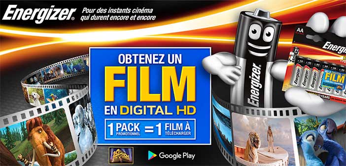 www.energizermovies.com - Offre Energizer Obtenez un Film Digital HD