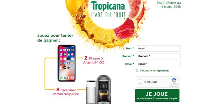 www.franprix.jeupepsico.fr - Jeu Tropicana Art du Fruit Franprix