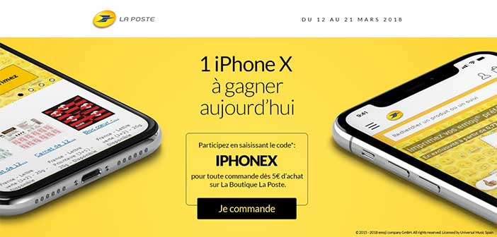 Jeux.laposte.fr - Grand Jeu La Poste iPhone X