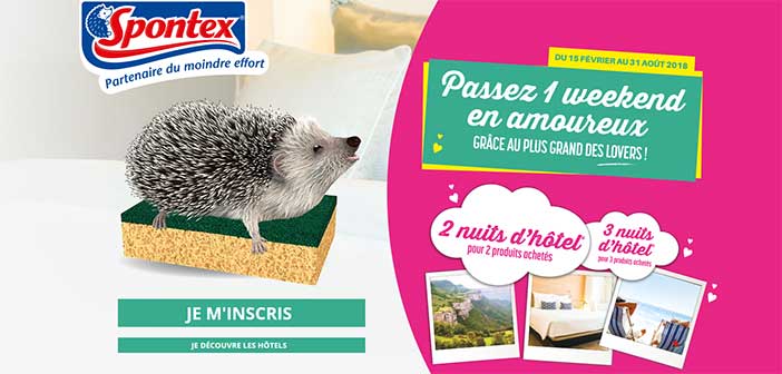 Spontex-nuitdhotel.fr - Jeu Spontex Week-end en amoureux