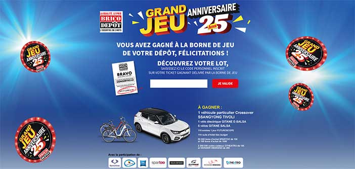 www.grandjeuanniversaire25ans.com - Grand Jeu Anniversaire Brico Dépôt 25 ans