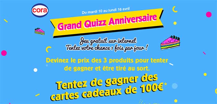 www.jeux.cora.fr - Grand Quizz Anniversaire Cora