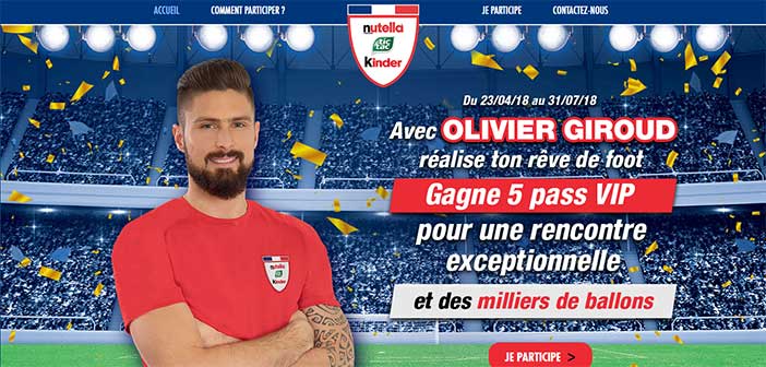 www.nutellakinderfoot.fr - Jeu Nutella Kinder Rêve de foot