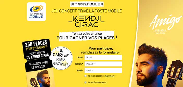 www.concertlapostemobile.fr - Jeu La Poste Mobile Kendji Girac