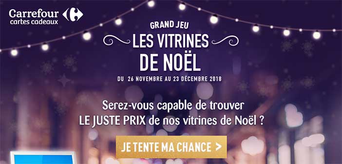 www.cartecadeau.carrefour.fr - Jeu Les Vitrines de Noël Carrefour