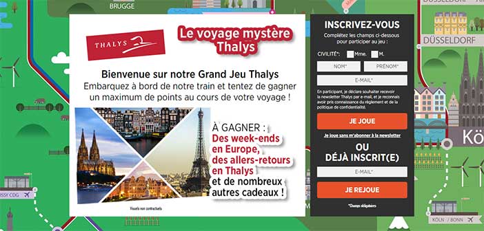 Jeu.thalys.com - Jeu Thalys Le Voyage Mystère