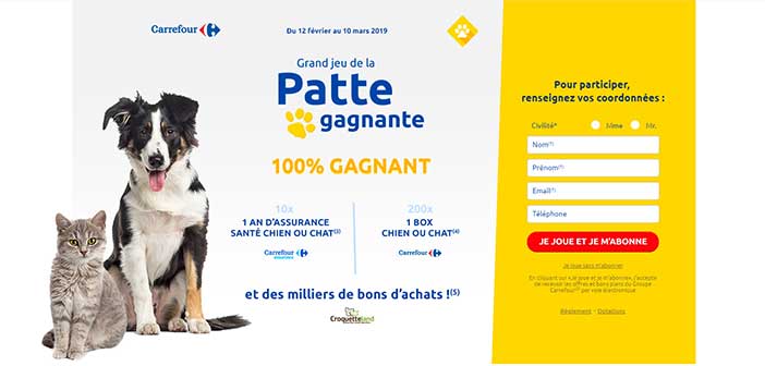 www.carrefour.fr - Grand Jeu de la Patte Gagnante Carrefour