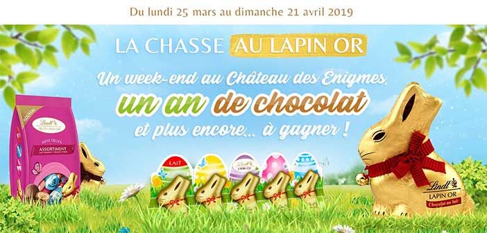 www.lachasseaulapinor.fr - Jeu La Chasse au Lindt Lapin Or Pâques 2019