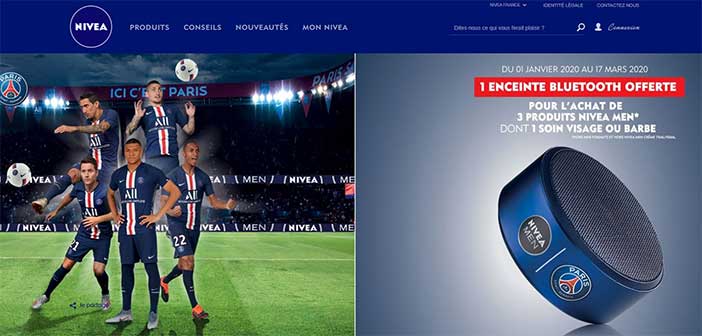 www.nivea.fr - Opération Enceinte Bluetooth PSG