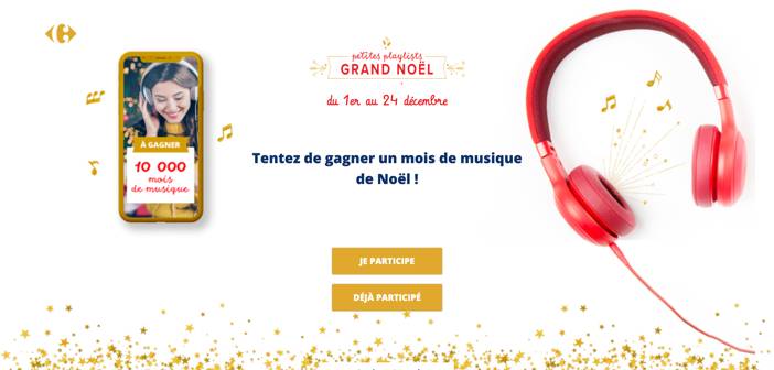 www.playlistscarrefour.fr - Jeu Petites Playlists Grand Noël Carrefour