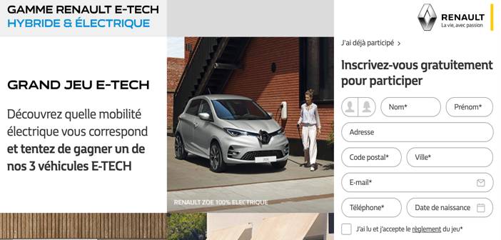 www.lejeu.renault.fr - Grand Jeu E-TECH Renault