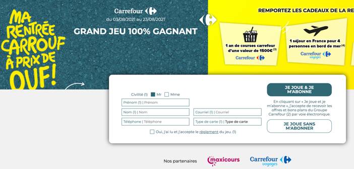 www.carrefour.fr - Grand Jeu de la rentrée des classes Carrefour