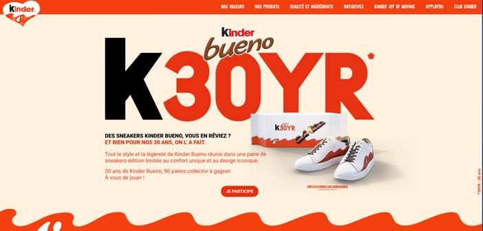 www.kinder.com - Grand Jeu Kinder Bueno Sneakers K30YR