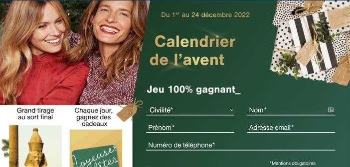 www.damart.fr Jeu Calendrier de l'Avent Damart 2022