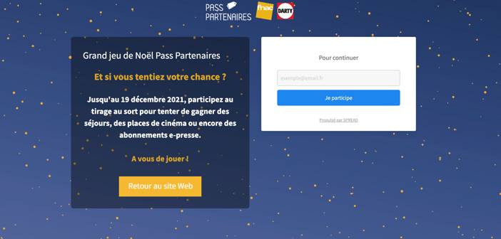 www.passfnacdarty.com - Grand Jeu de Noël Pass Partenaires
